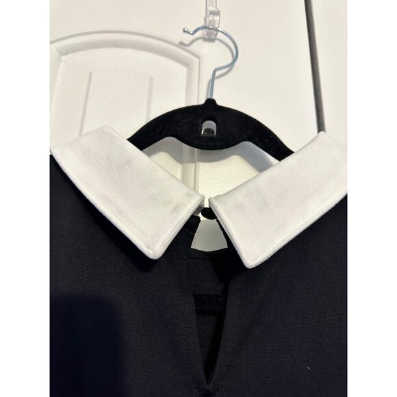 Girl With Curves Black Dress With White Peter Pan Collar 3/4 Sleeves Knee-Length - Picture 6 of 6